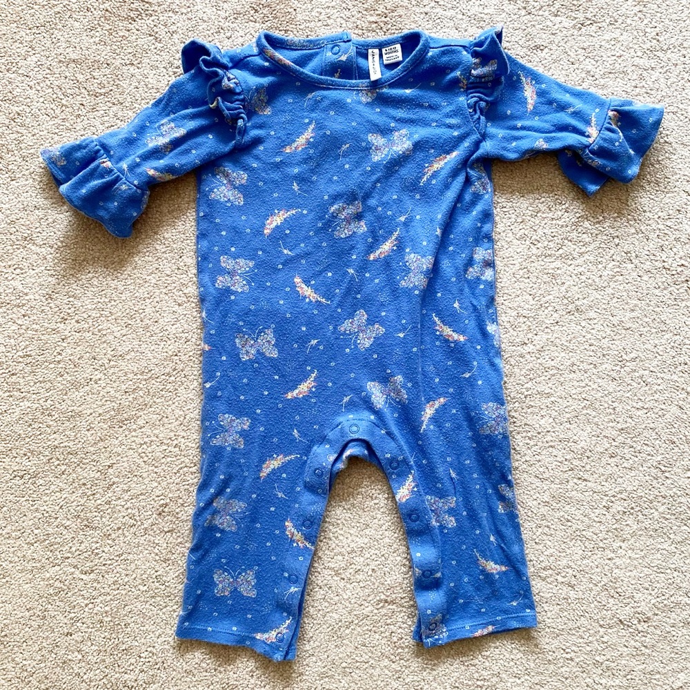 Janie and Jack | Blue Butterfly 1-Piece Romper